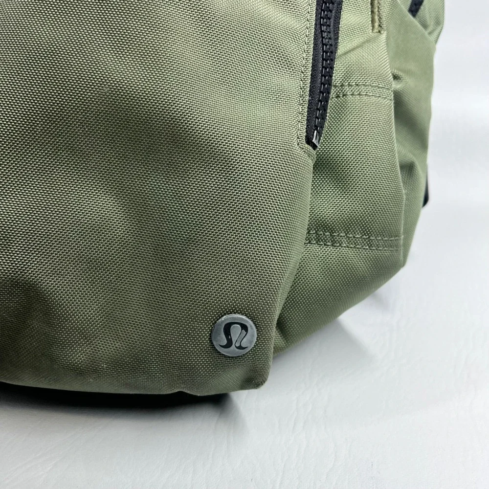 Lululemon Cruiser Backpack Sage Green Olive Multi Pocket Commuter Bag OS